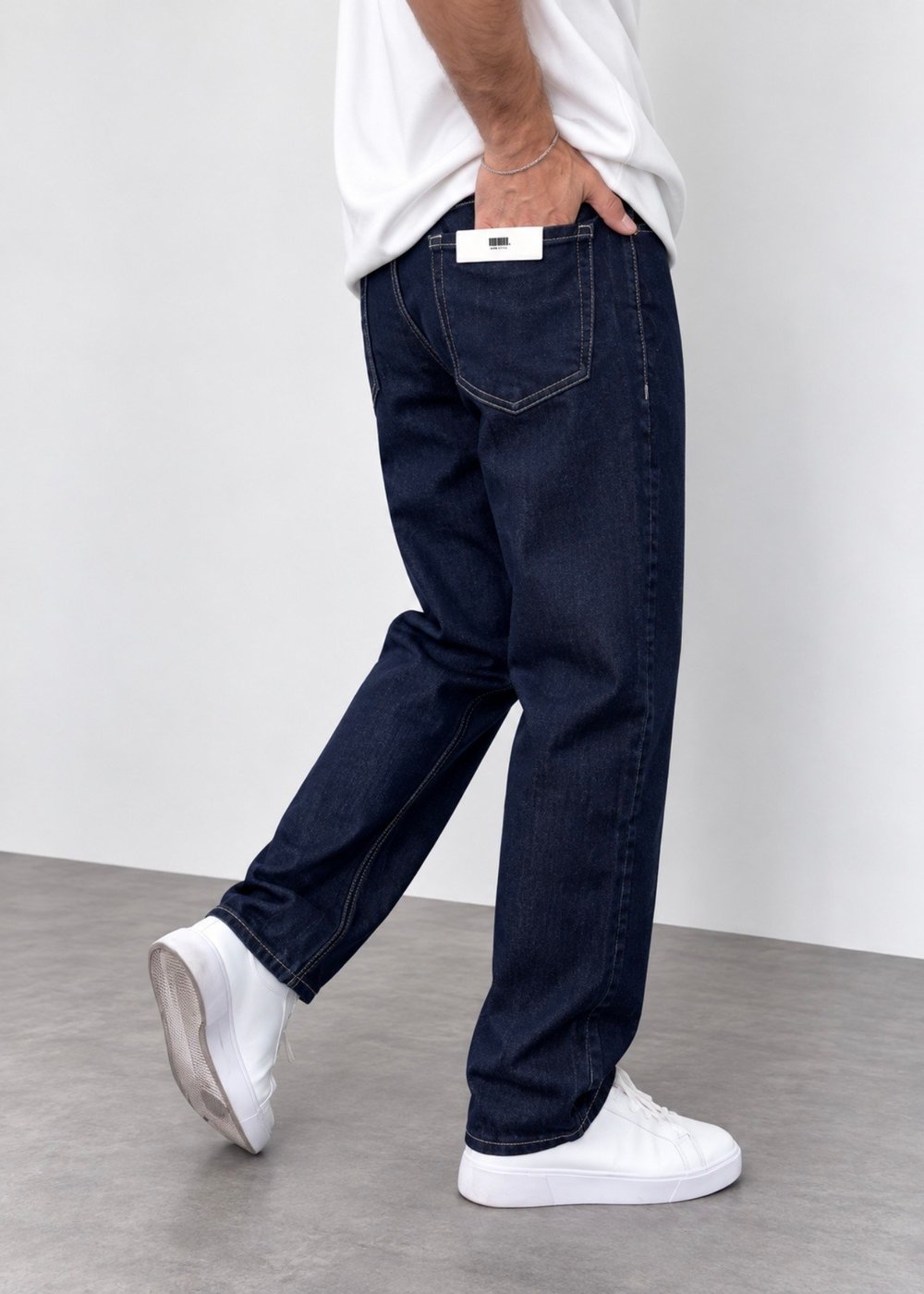 Lacivert Premium Baggy Kalıp Jeans