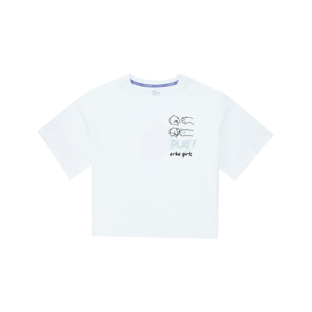 Genç Kız Bisiklet Yaka T-Shirt