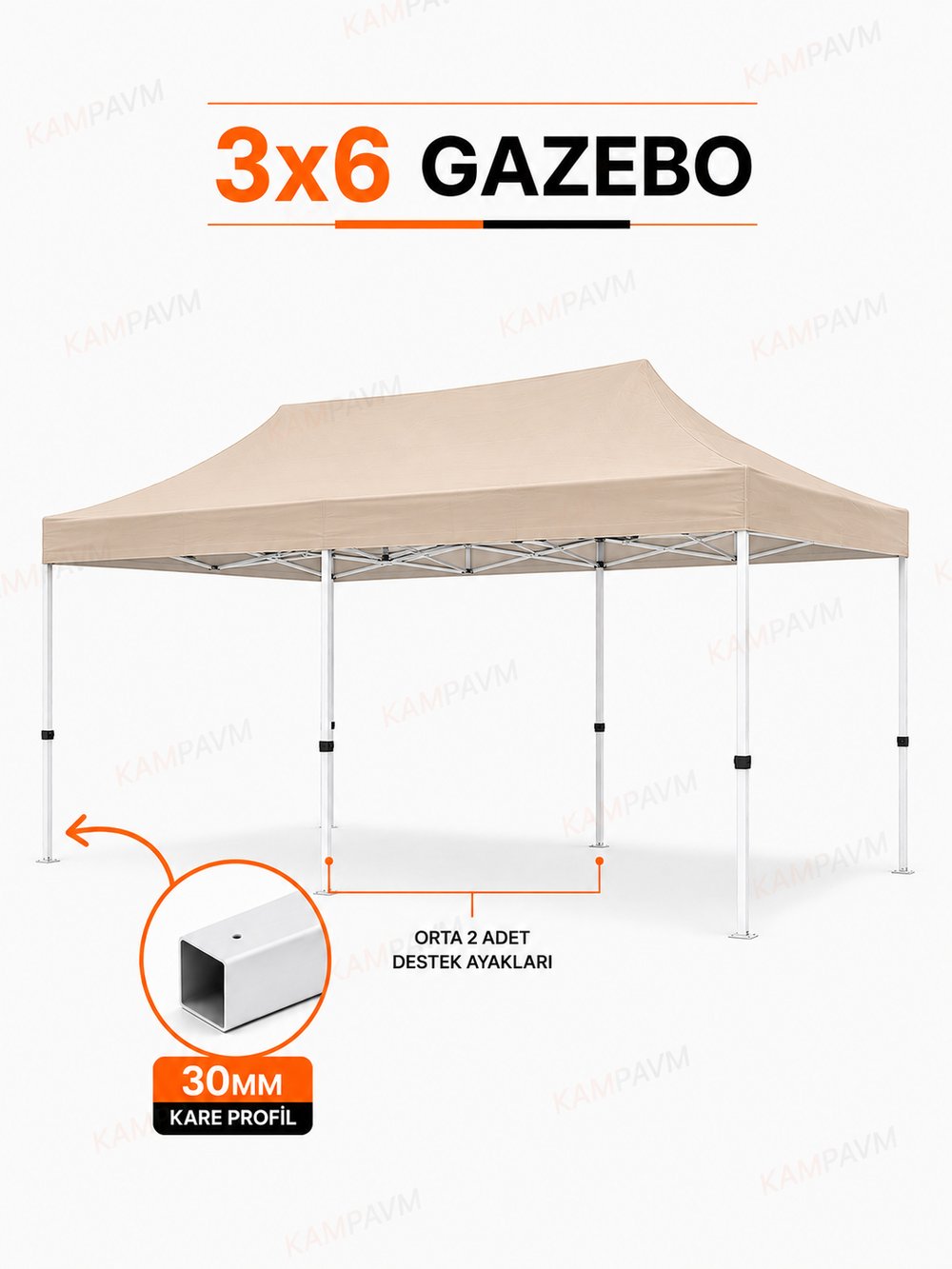 3x6 Katlanır Gazebo Çadır Pratik Kurulumlu Portatif Gölgelik - Çadır KampAVM
