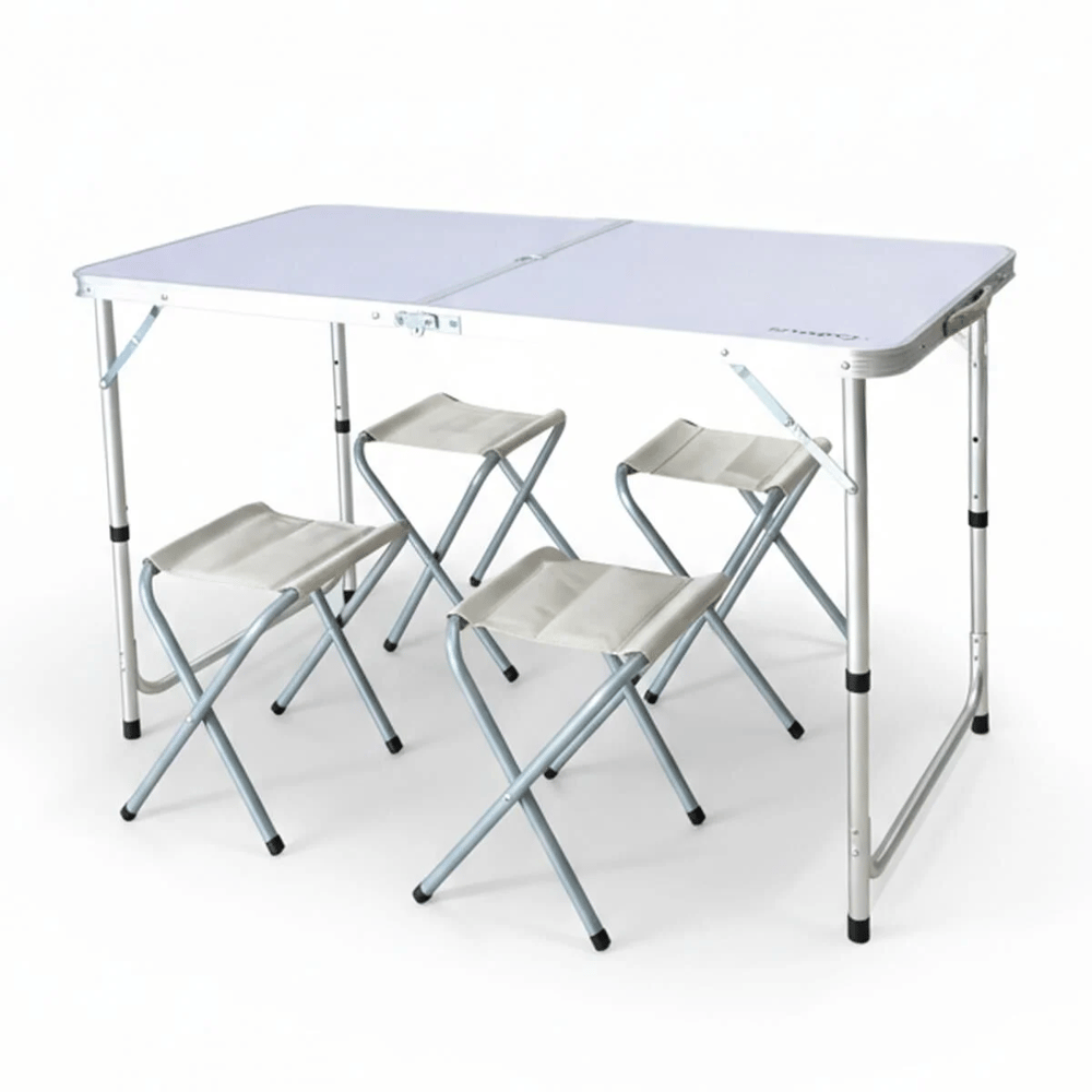 Madfox Nomad Duo 4 Tabureli Katlanır Kamp Masası Seti - 120x60 cm - Masa - Sandalye KampAVM