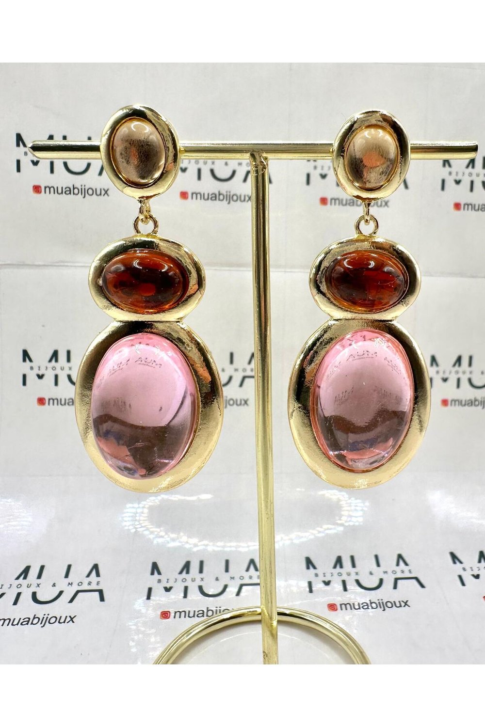 Marka Muadili Pembe Bordo Şık Sallantılı Küpe