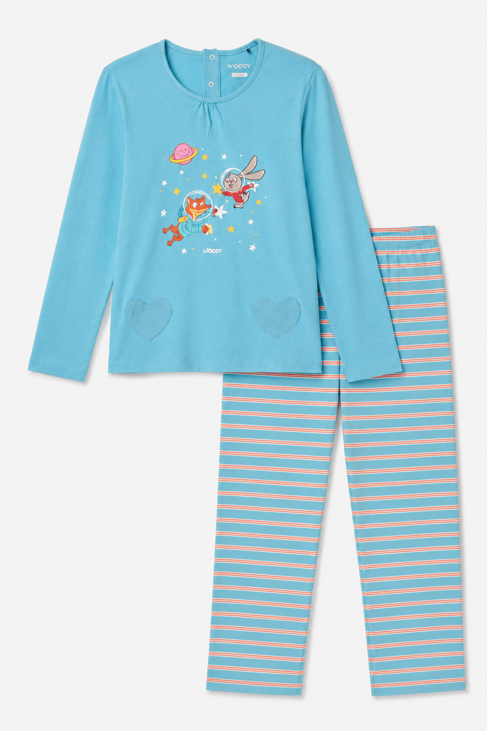 Baskı Detaylı Mavi Kadın Pijama