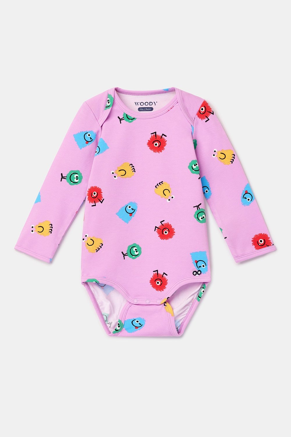 Baskılı Pembe Pamuklu Bebek Body