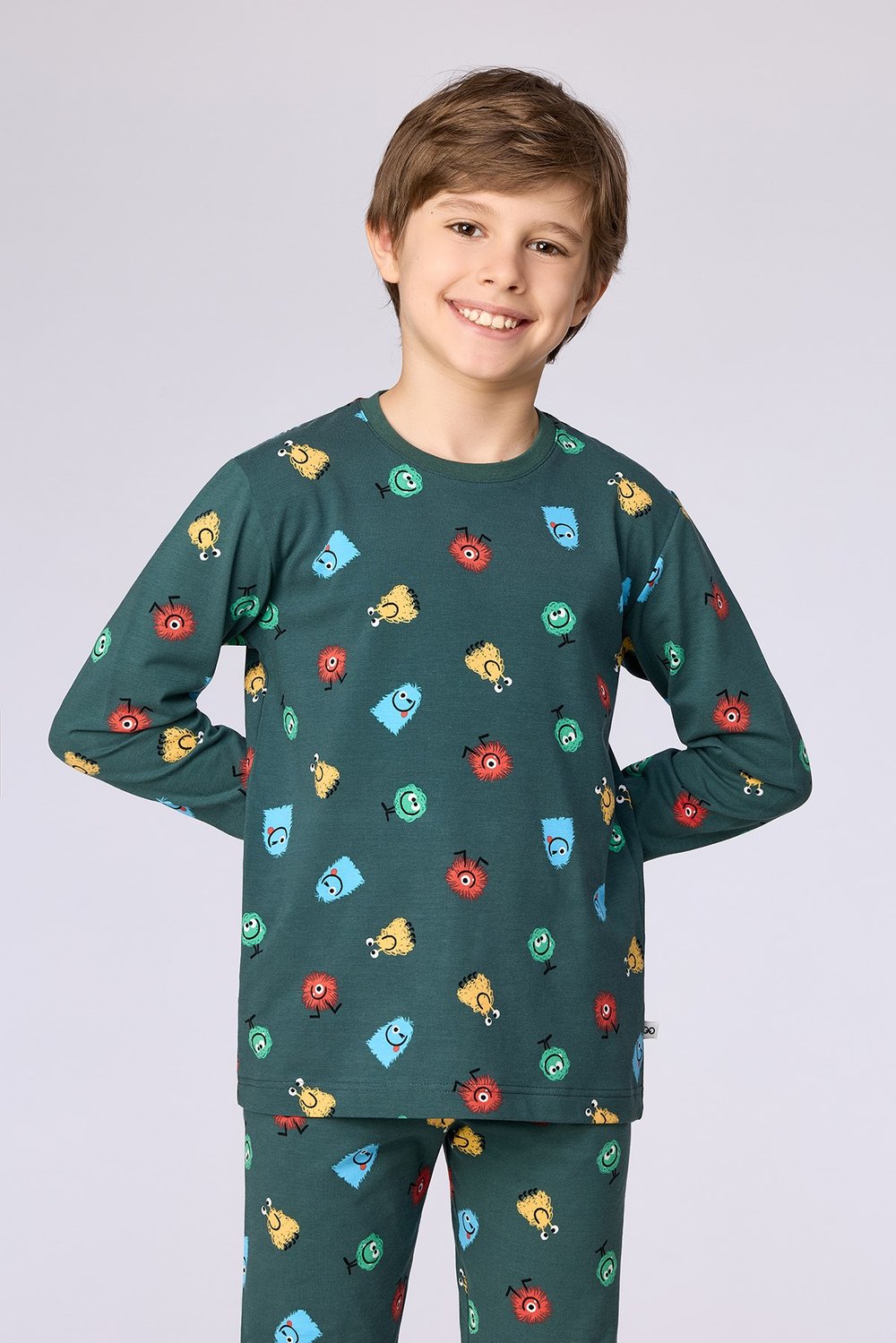 Canavar Baskılı Yeşil Erkek Çocuk Pijama