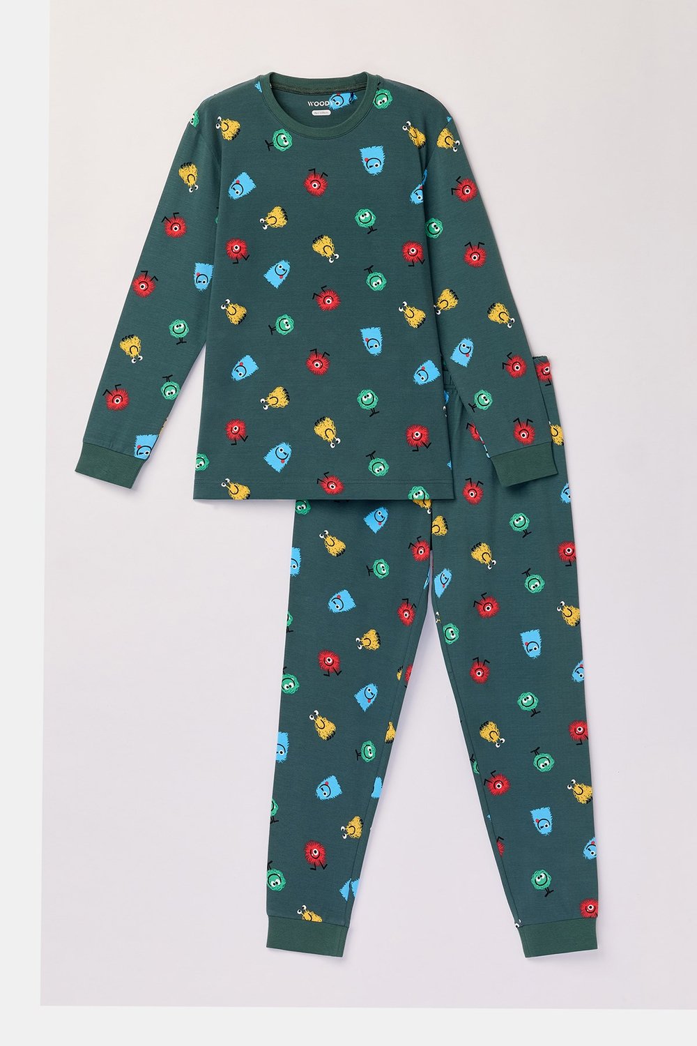Canavar Baskılı Yeşil Erkek Çocuk Pijama