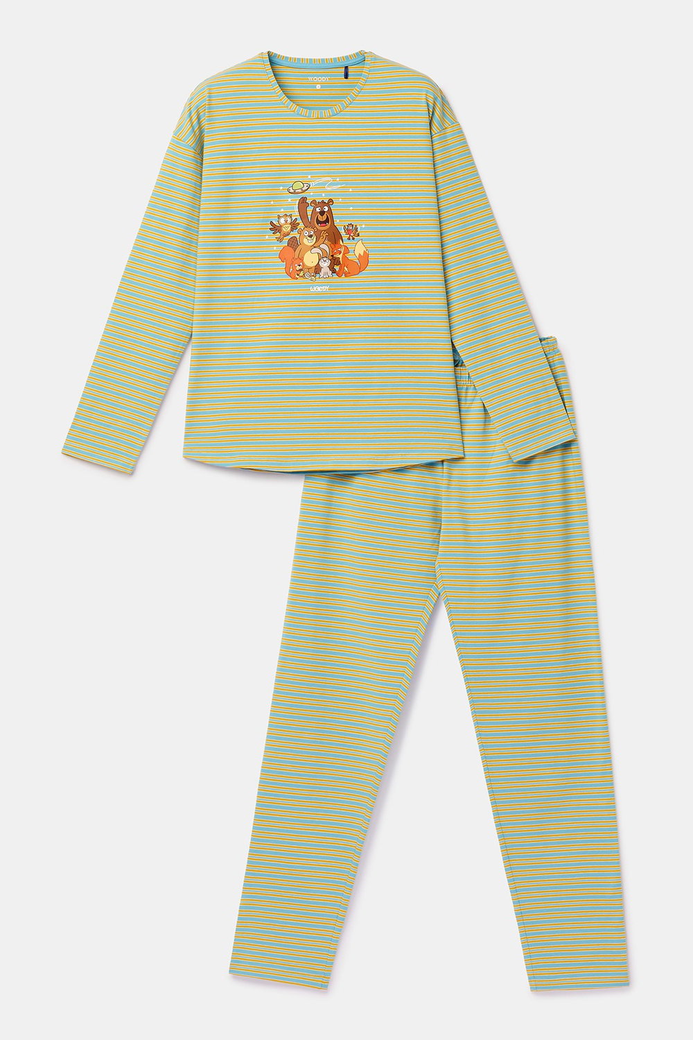 Mavi Çizgili Kadın Pijama