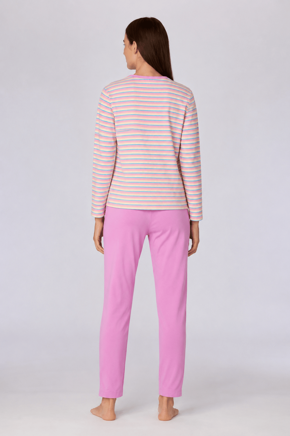 Pembe Çizgili Kadın Pijama