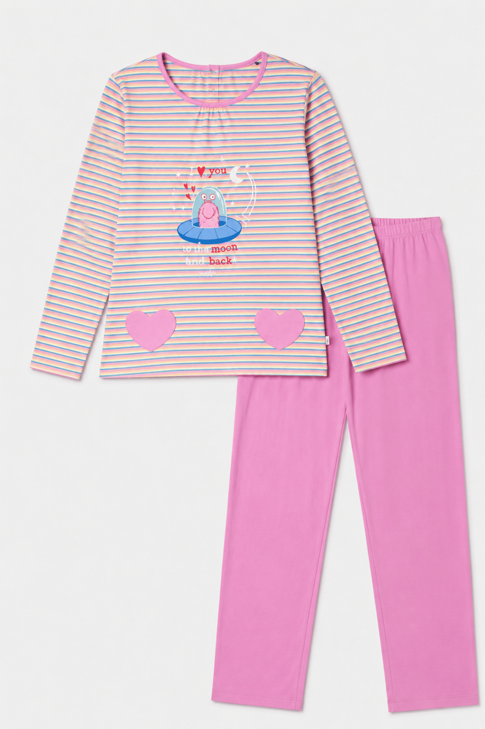 Pembe Çizgili Kadın Pijama