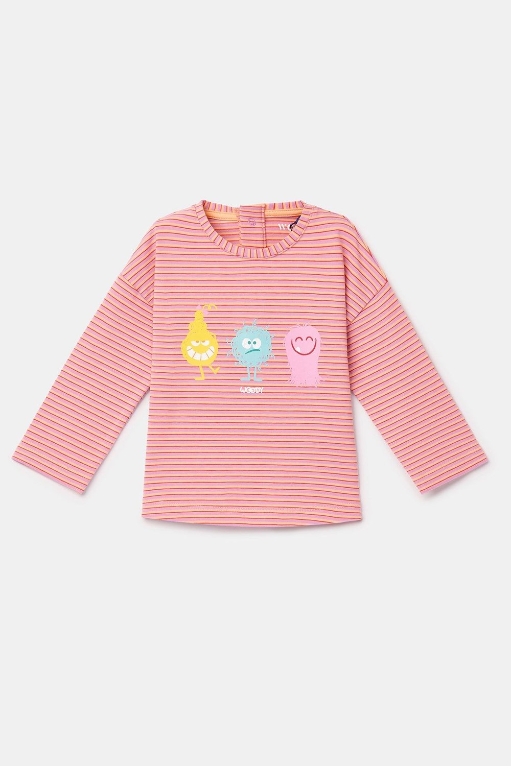 Pembe Çizgili Pamuklu Kız Bebek Pijama