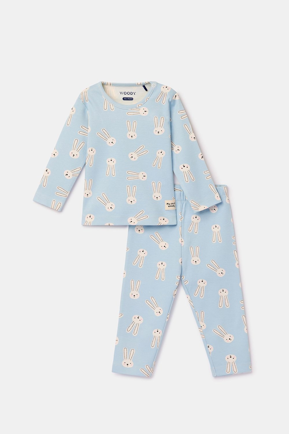 Tavşan Desenli Mavi Çocuk Pijama