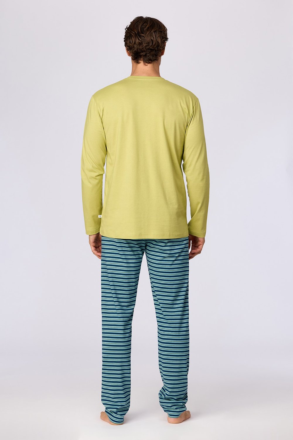 Uzaylı Karakter Baskılı Limon Yeşili Erkek Pijama