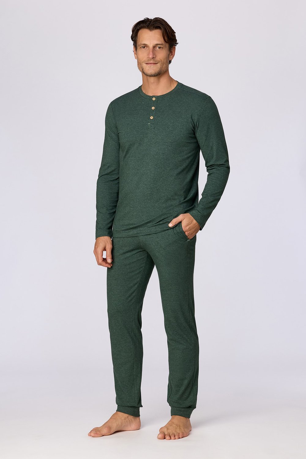 Yeşil Basic Erkek Pijama Takımı