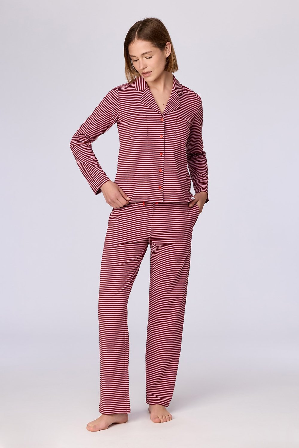 Yıldız Baskılı Lacivert Pamuklu Pijama