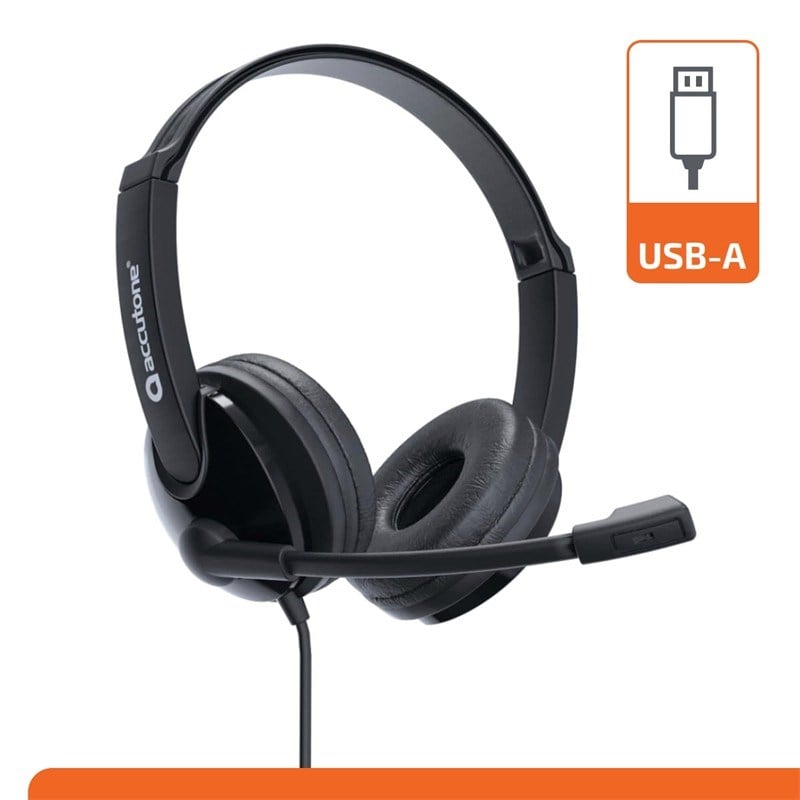 ACCUTONE UB101 DUO USB SİYAH RENK ÇAĞRI MERKEZİ KULAKLIĞI