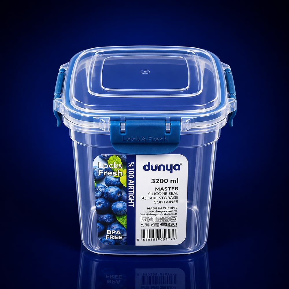 DÜNYA 3200 ML MASTER DERİN KARE SAKLAMA KABI 30834