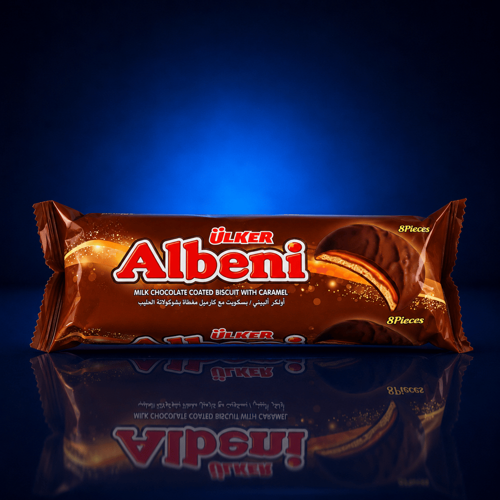 ÜLKER ALBENI MILK CHOCOLATE COATED BISCUIT CARAMEL 344 GR