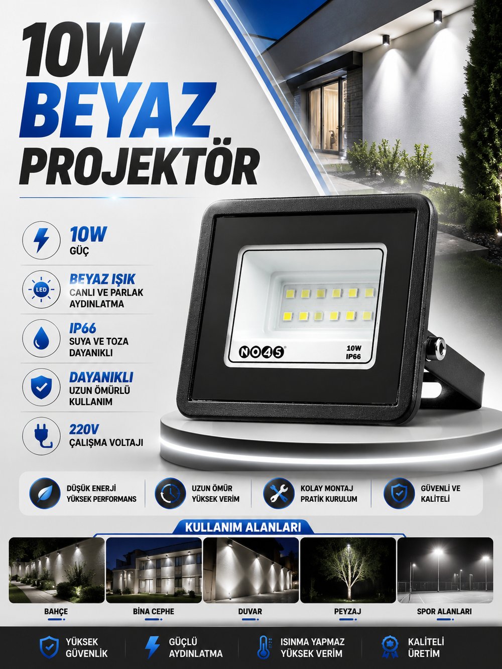 NOAS 10W LED PROJEKTÖR BEYAZ