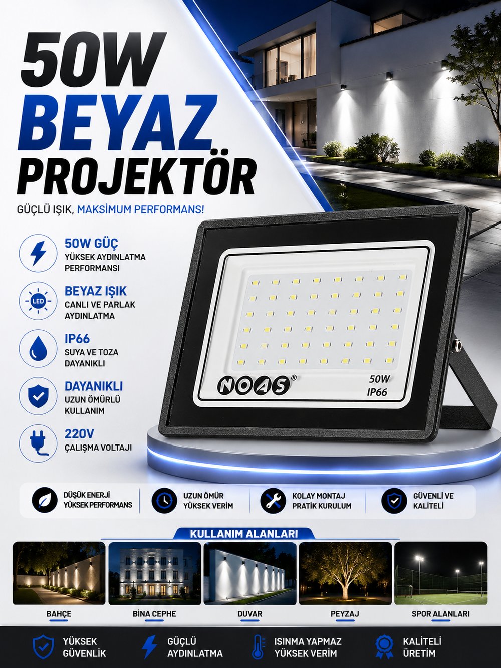 NOAS 50W LED PROJEKTÖR BEYAZ