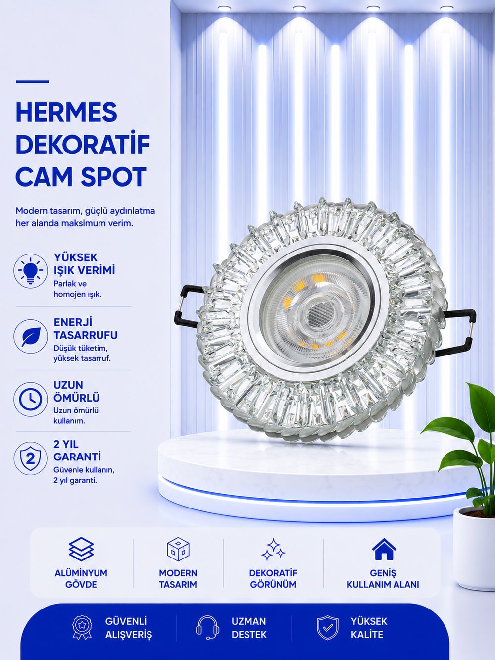 NOAS HERMES DEKORATİF KRİSTAL CAM SPOT