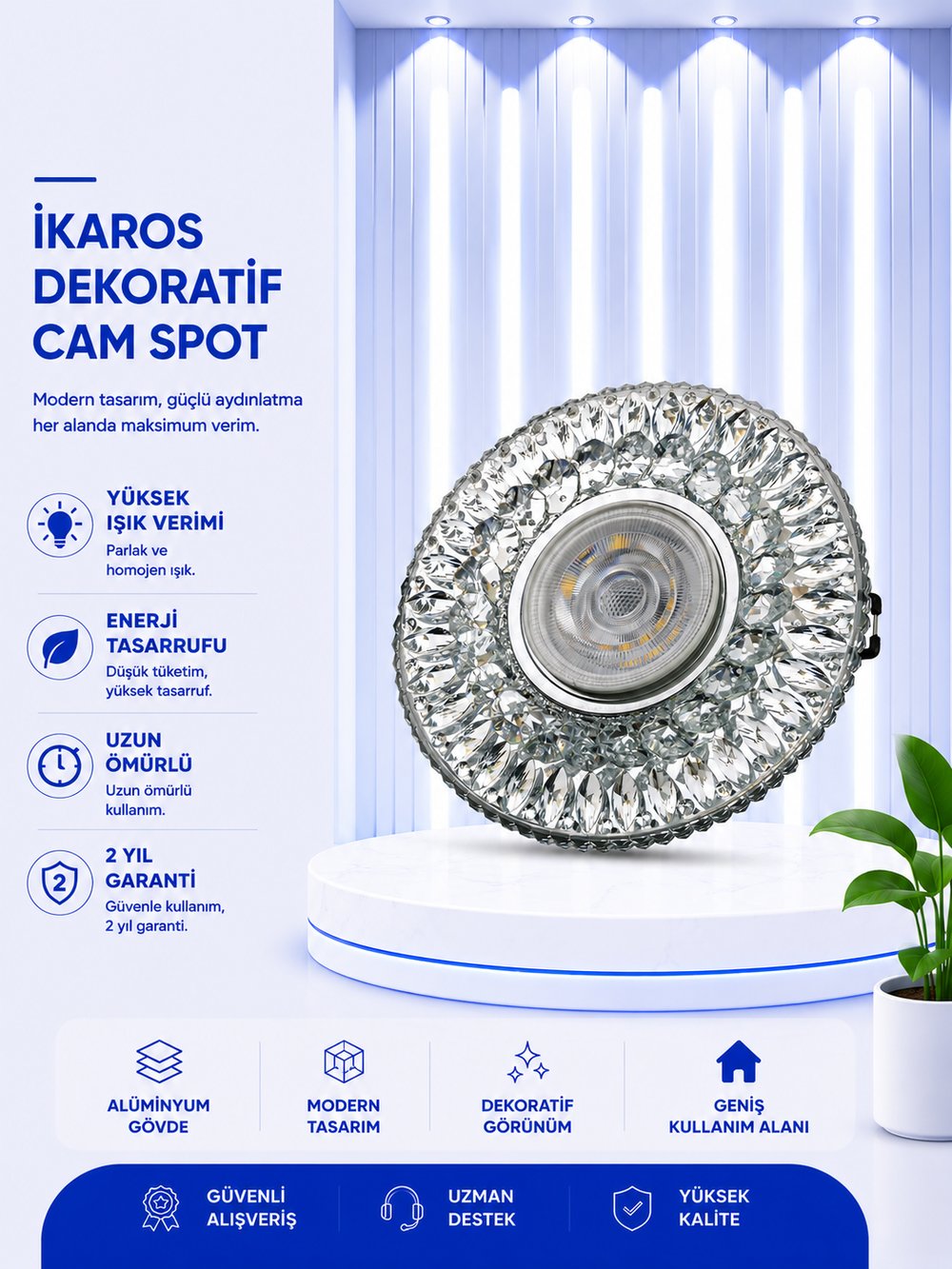 NOAS İKAROS DEKORATİF CAM SPOT