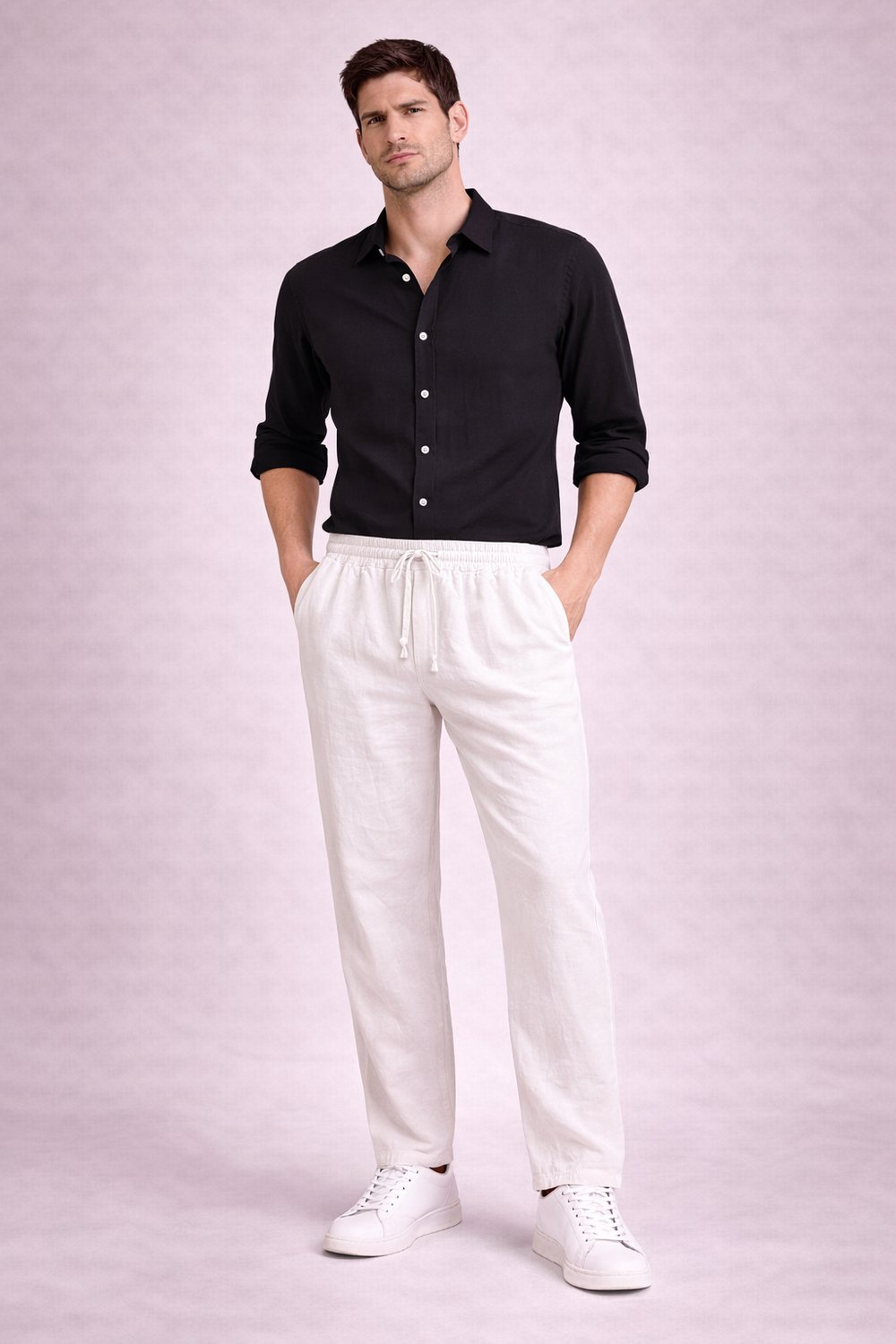 İtalyan Erkek Keten Pantolon 25031017 - 8335