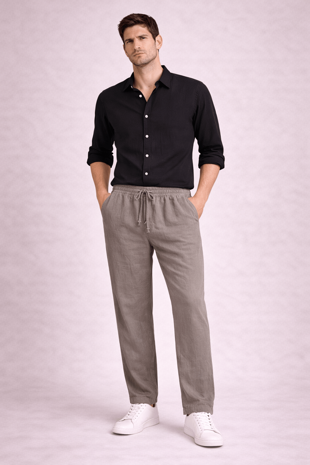 İtalyan Erkek Keten Pantolon 25031017 - 8335
