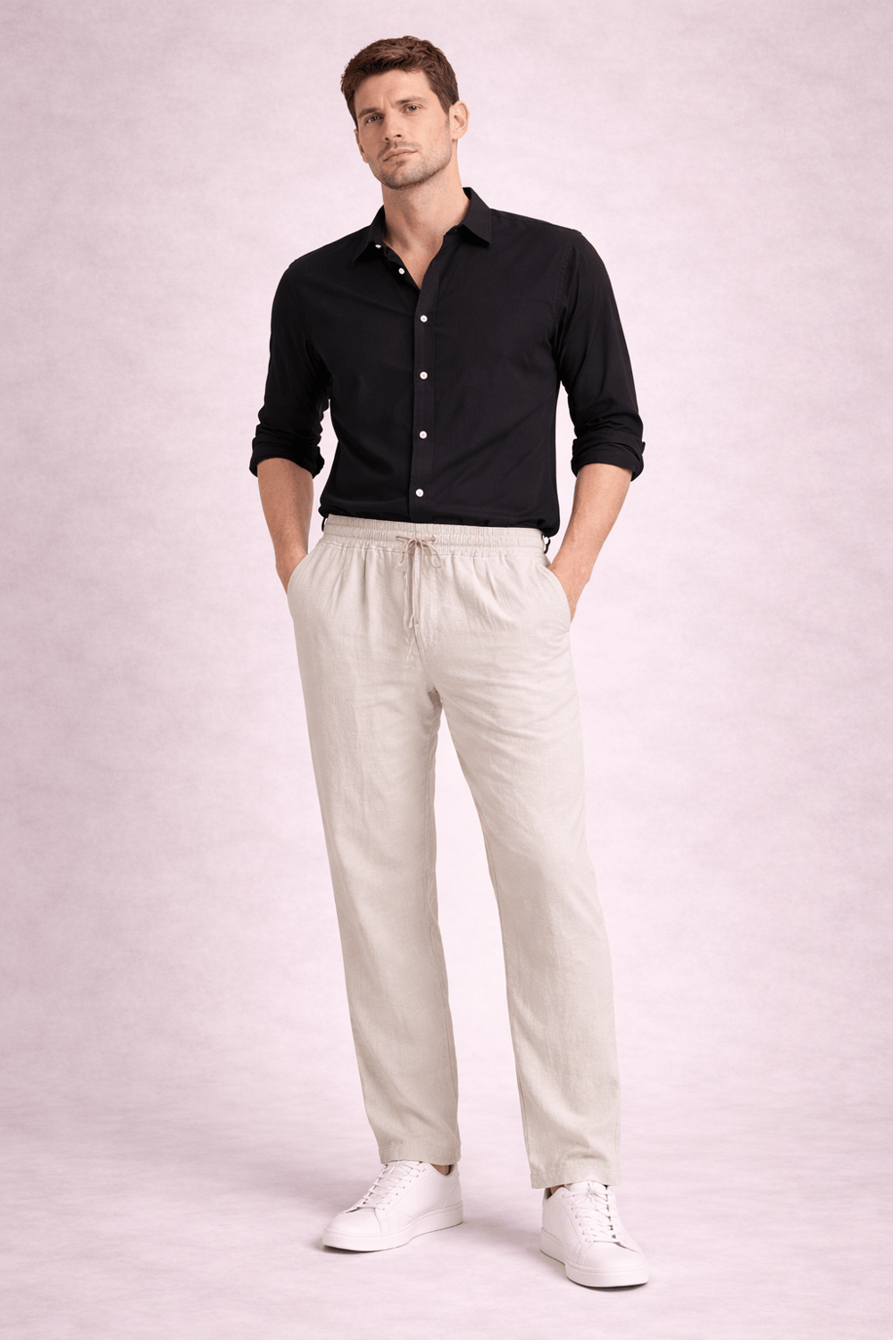 İtalyan Erkek Keten Pantolon 25031017 - 8335