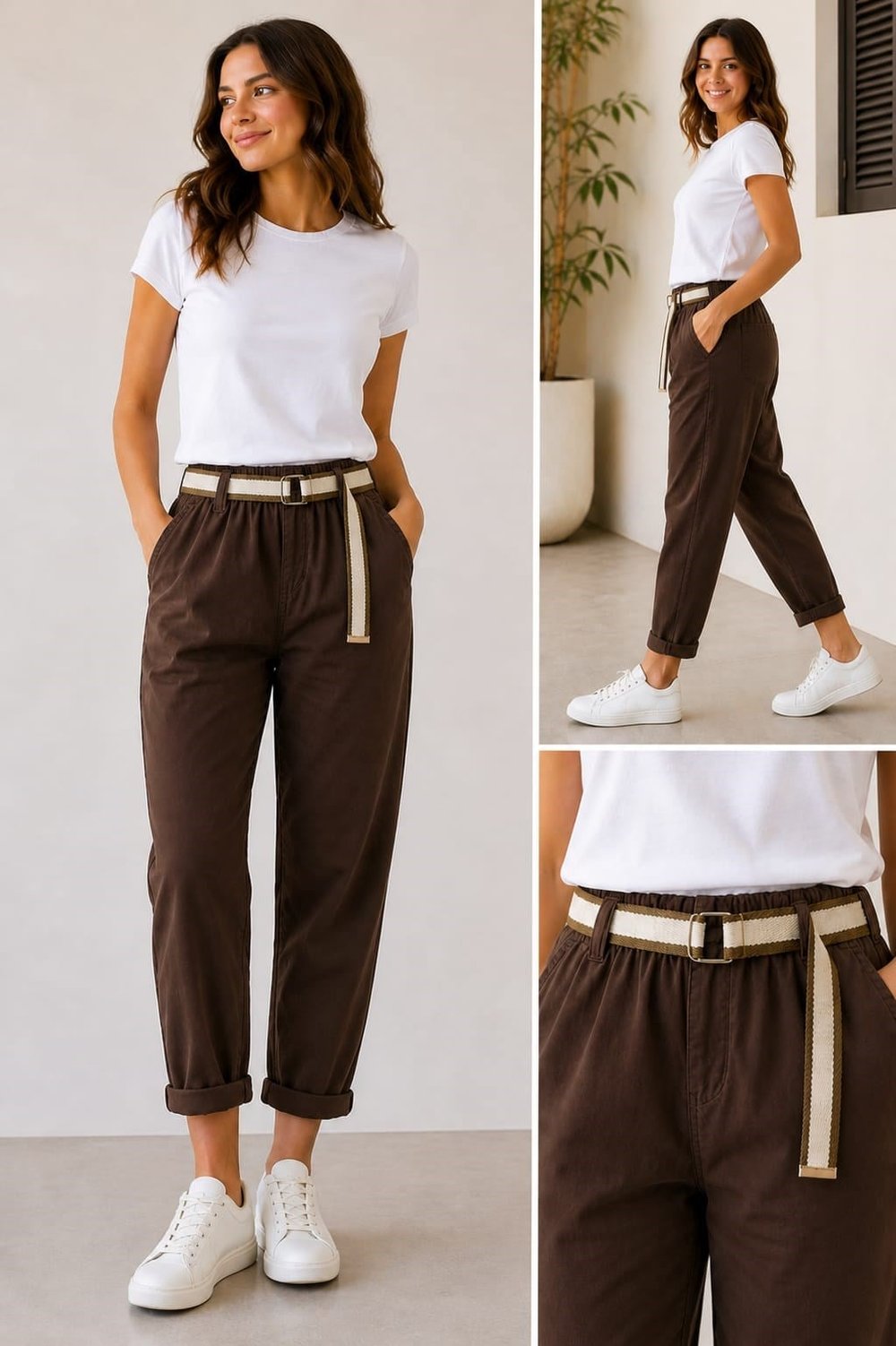 İtalyan Hasır Kemerli Pantolon 2601XA12 - 24297-T