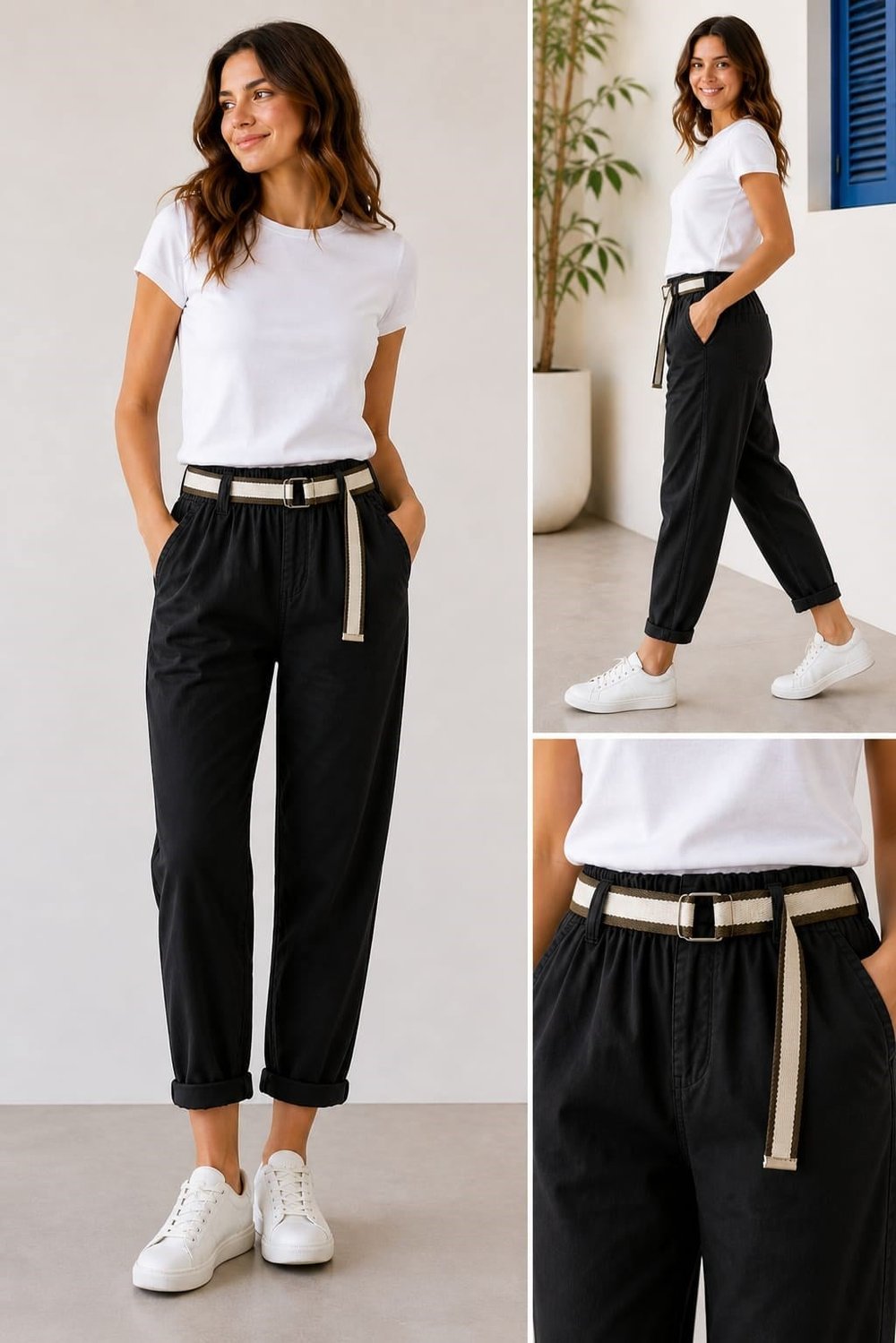 İtalyan Hasır Kemerli Pantolon 2601XA12 - 24297-T
