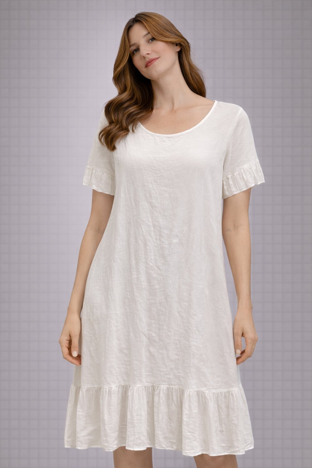 İtalyan Keten Elbise 250413824 - 9693