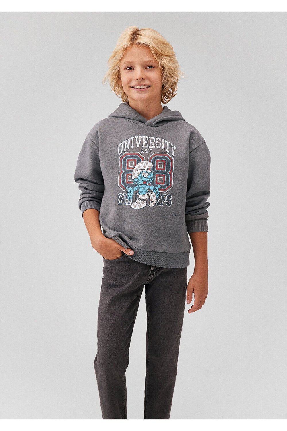MAVİ ÇOCUK ŞİRİNLER BASKILI KAPÜŞONLU SWEATSHIRT Me 6S10085-80017