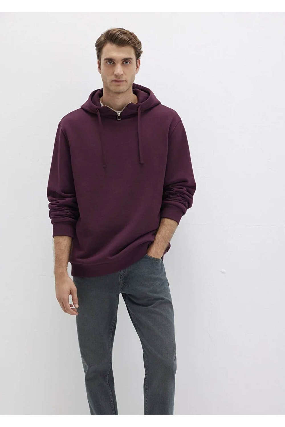 MAVİ ERKEK KAPÜŞONLU SWEATSHIRT Şarap Bordo 0S10473-70434