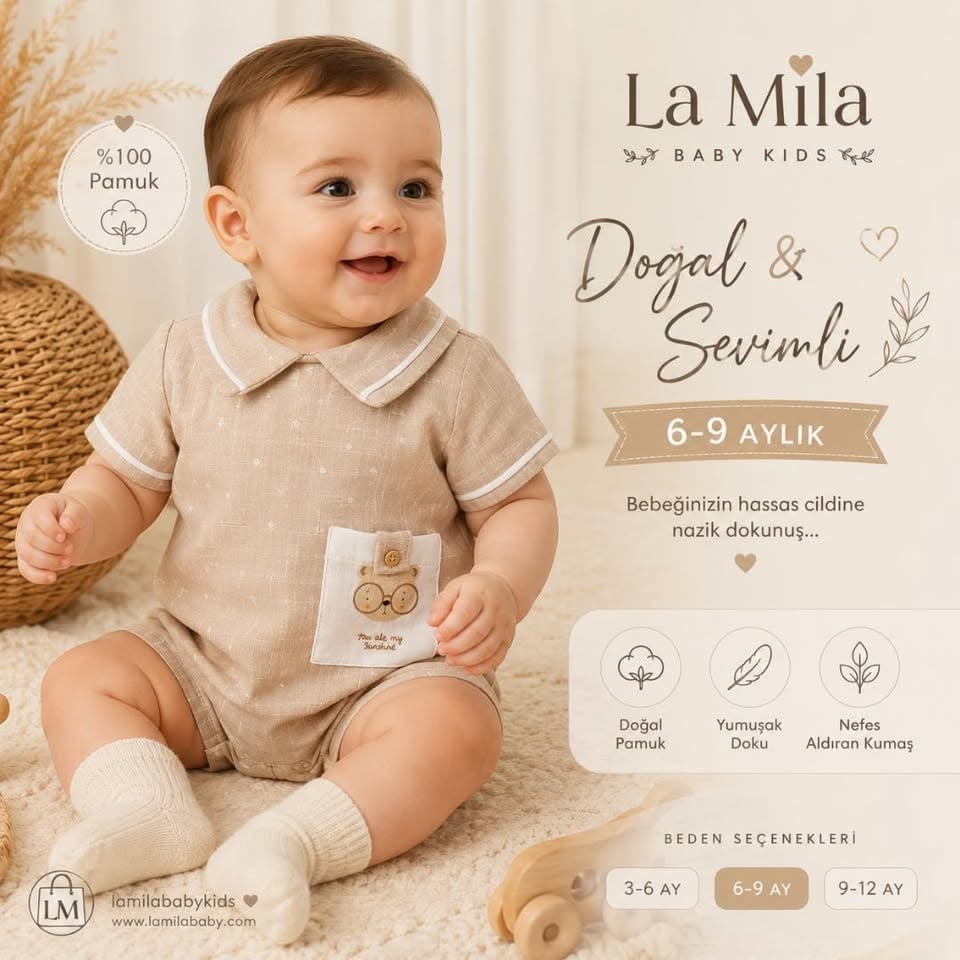 MÜSLİN YAKALI ERKEK BEBEK TULUM 