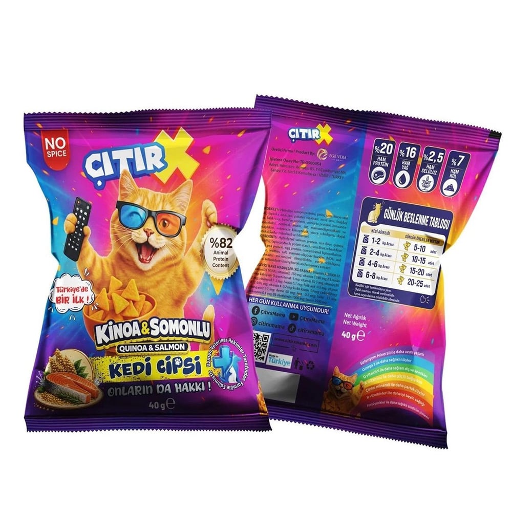 Kedi Cipsi Kinoa & Somonlu 40 Gr.
