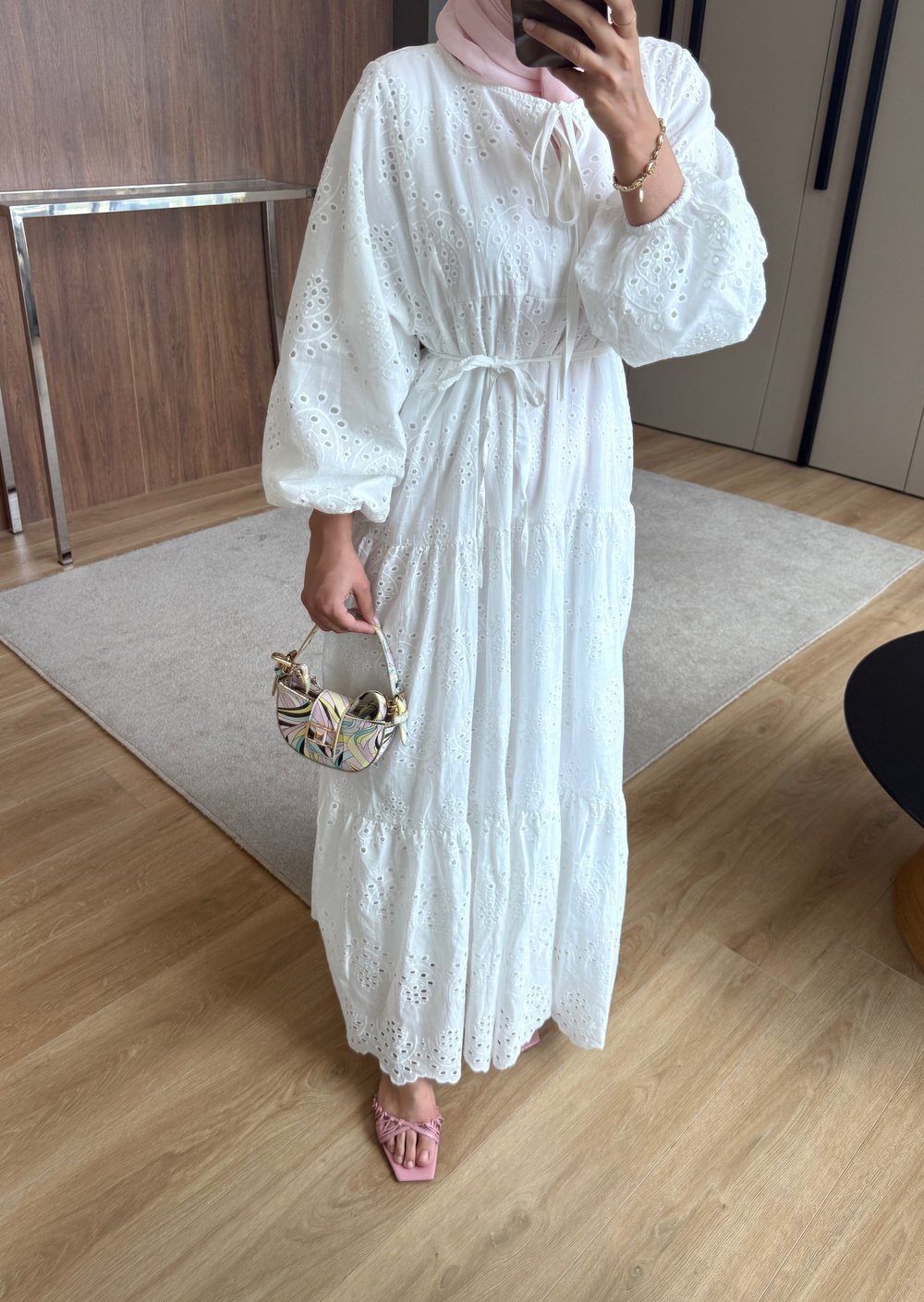Modest Chic Balon Kol Üc Kat Astarlı Yazlık Elbise