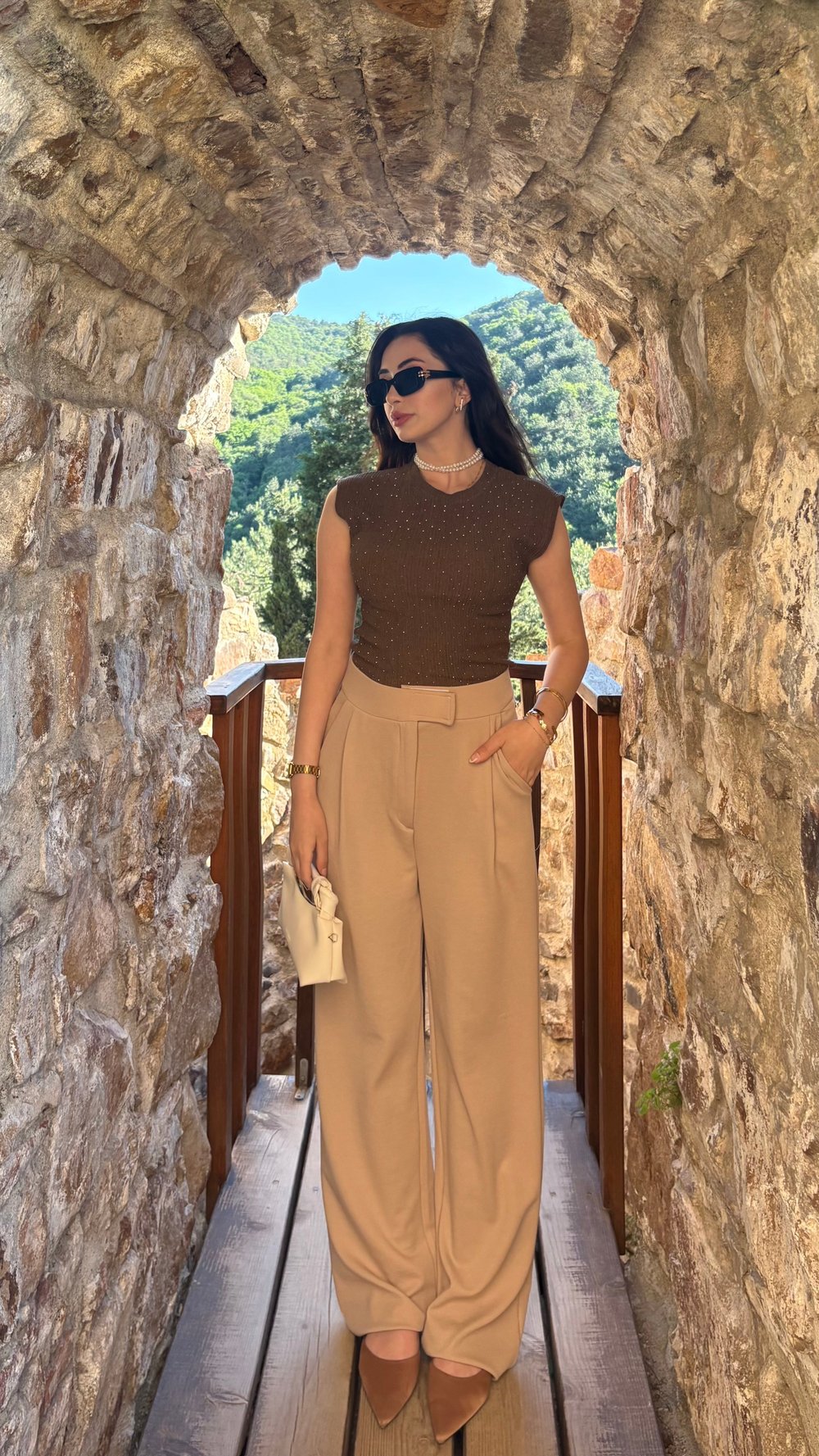 Soft Çırt Detaylı Likralı Crep bol Paça Pantolon 