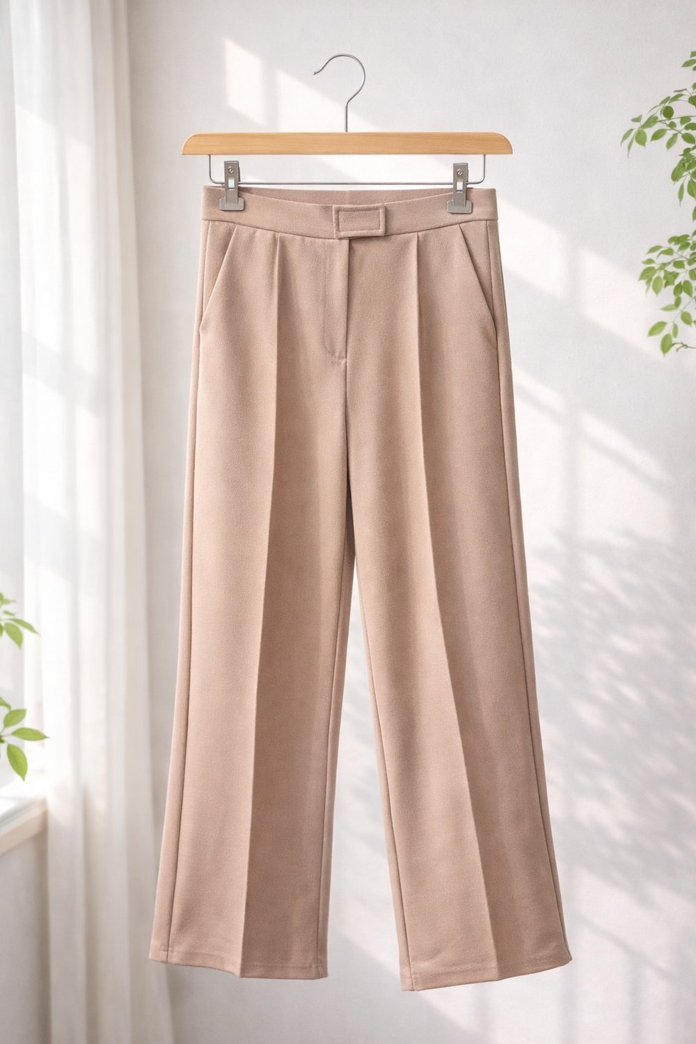 Soft Çırt Detaylı Likralı Crep bol Paça Pantolon 