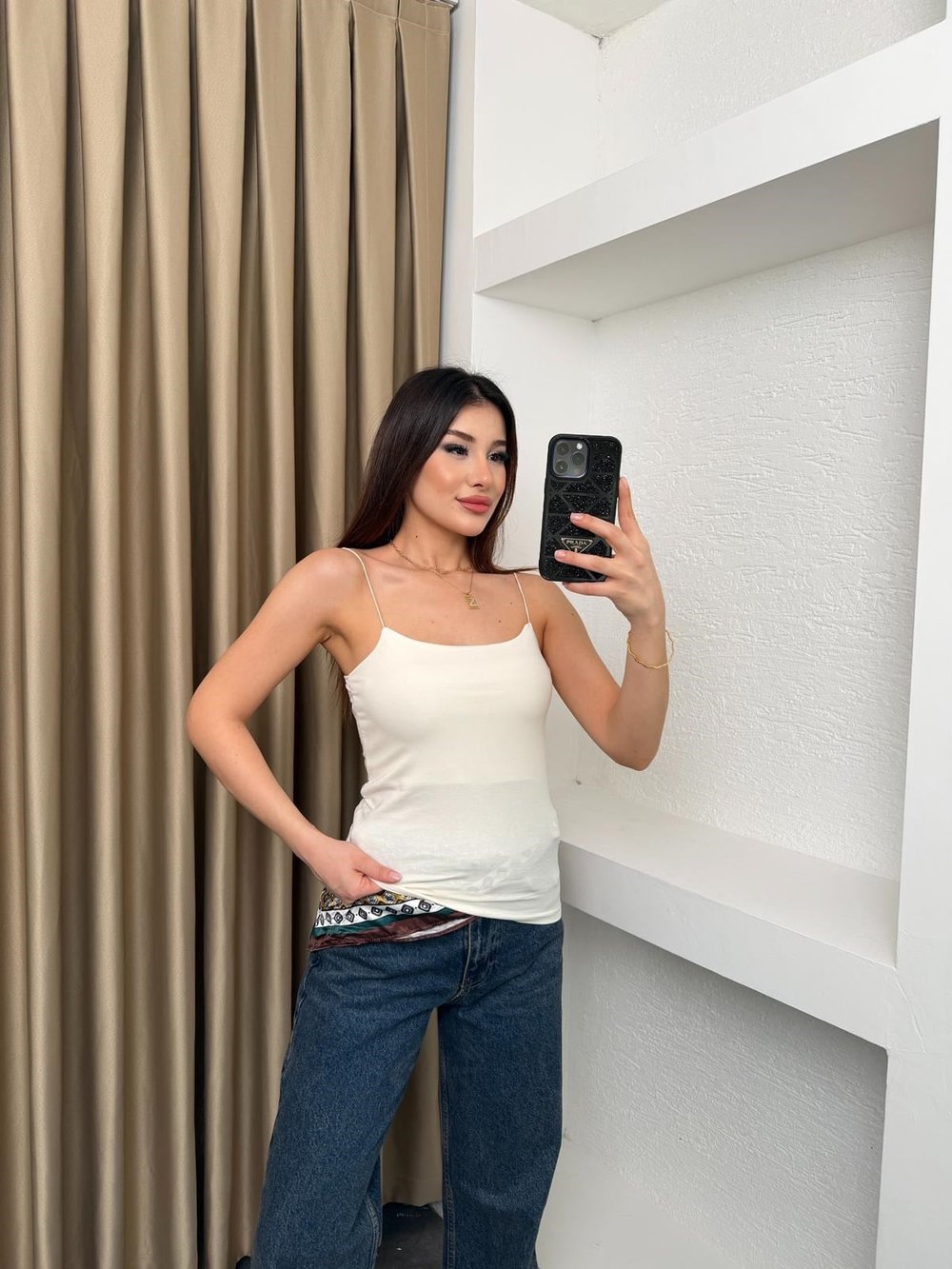 İp Askılı Atlet Krem