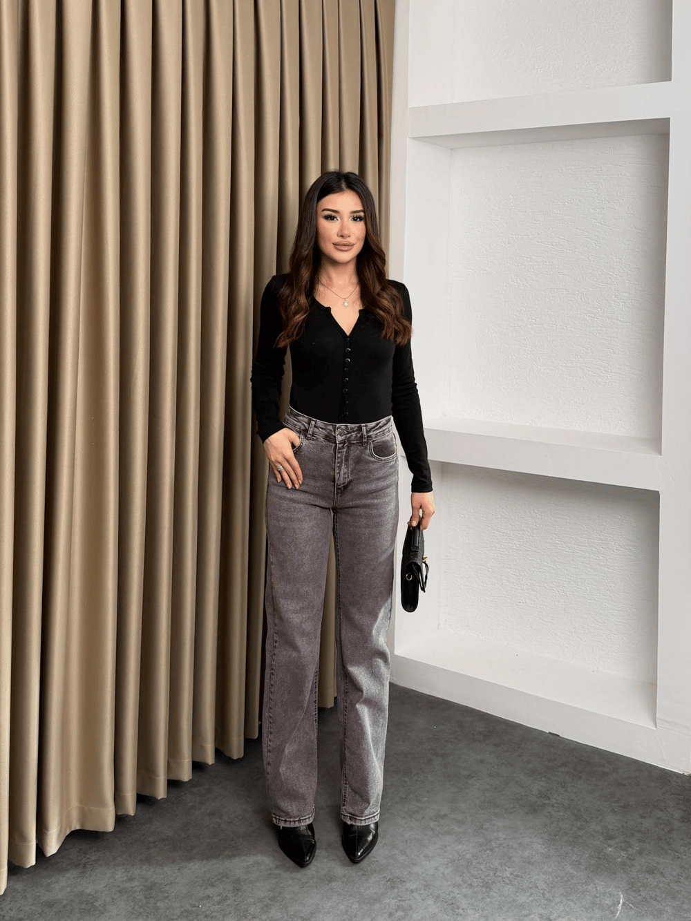Yıkamalı Straight Jean