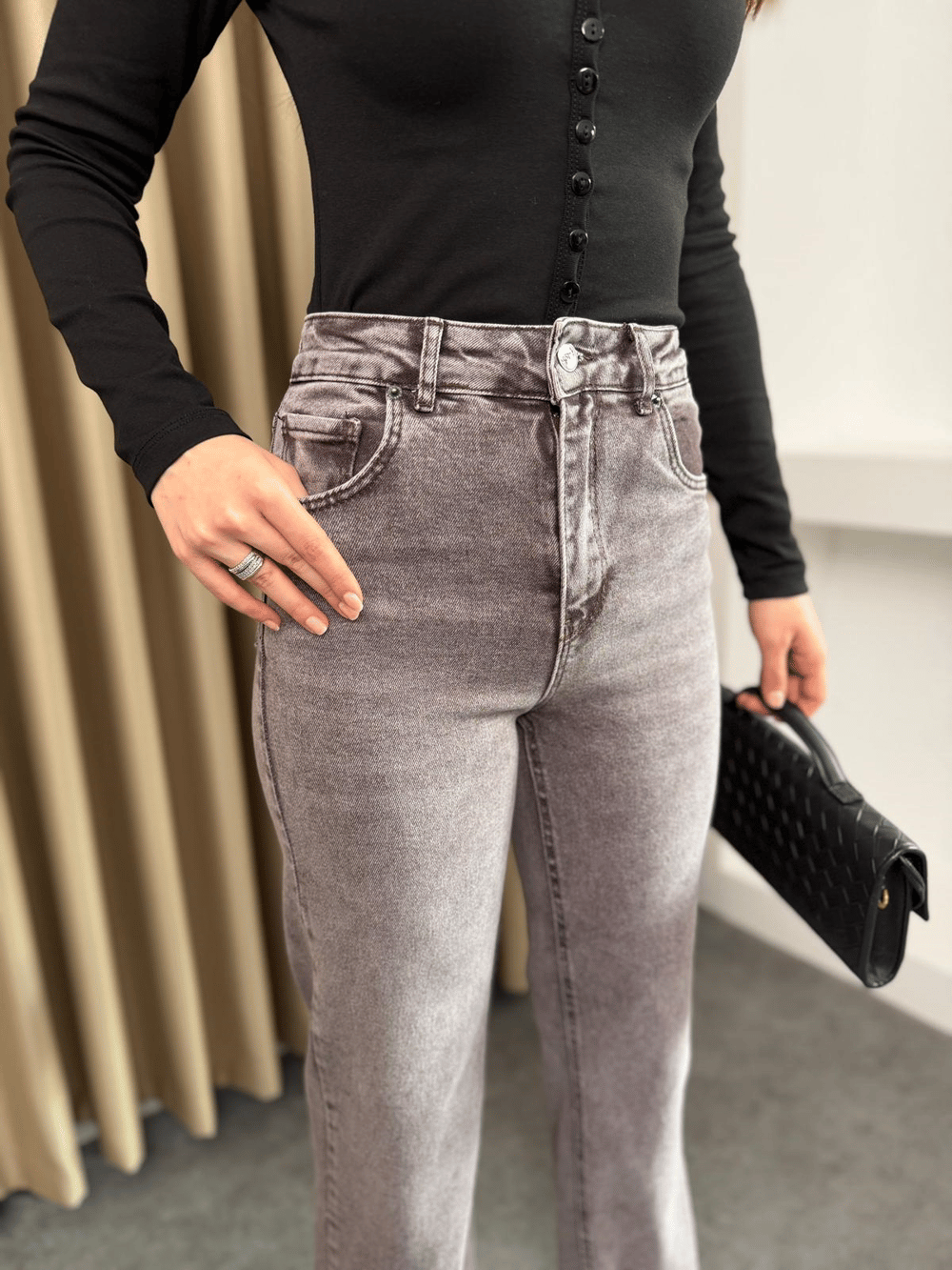 Yıkamalı Straight Jean