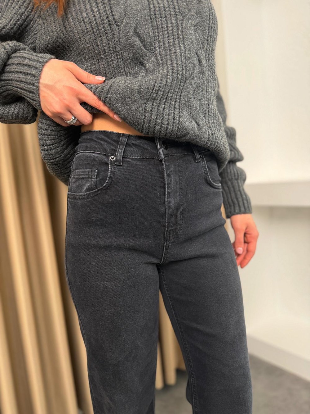 Yüksek Bel Straight Jean