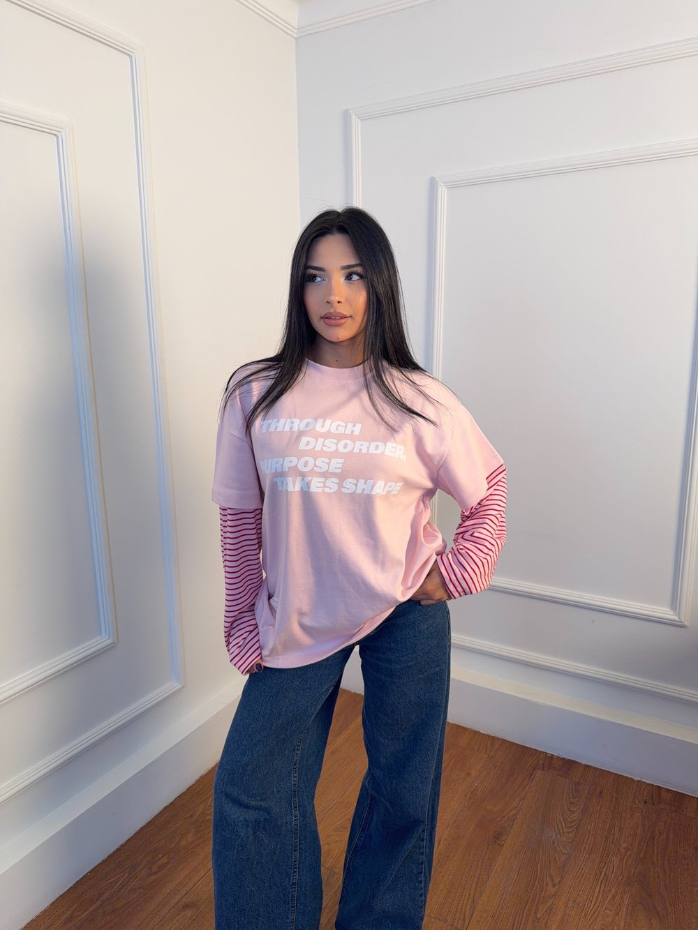 Çizgili kol  Detaylı Sweatshirt