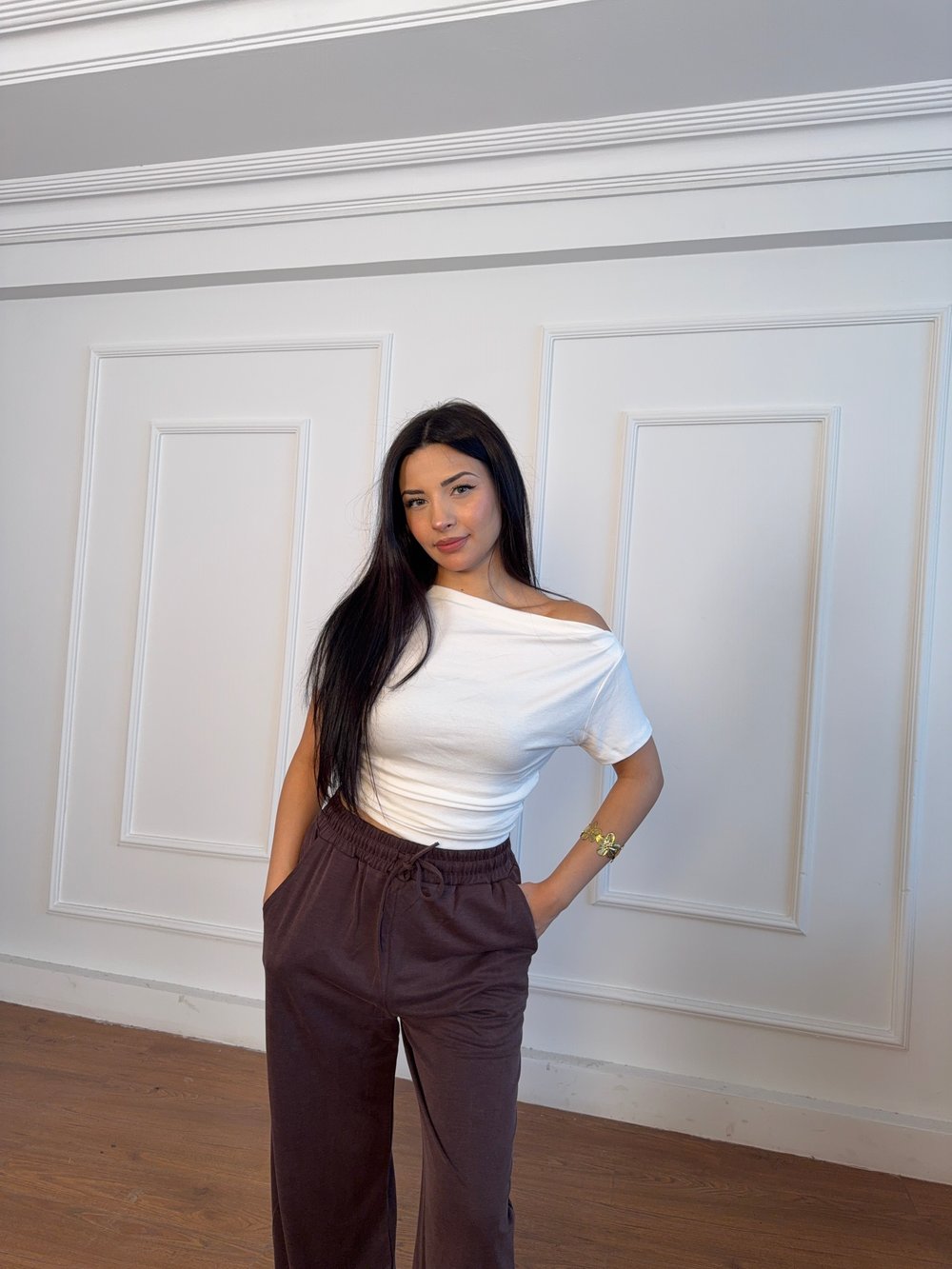 Yanı büzgülü Tshirt