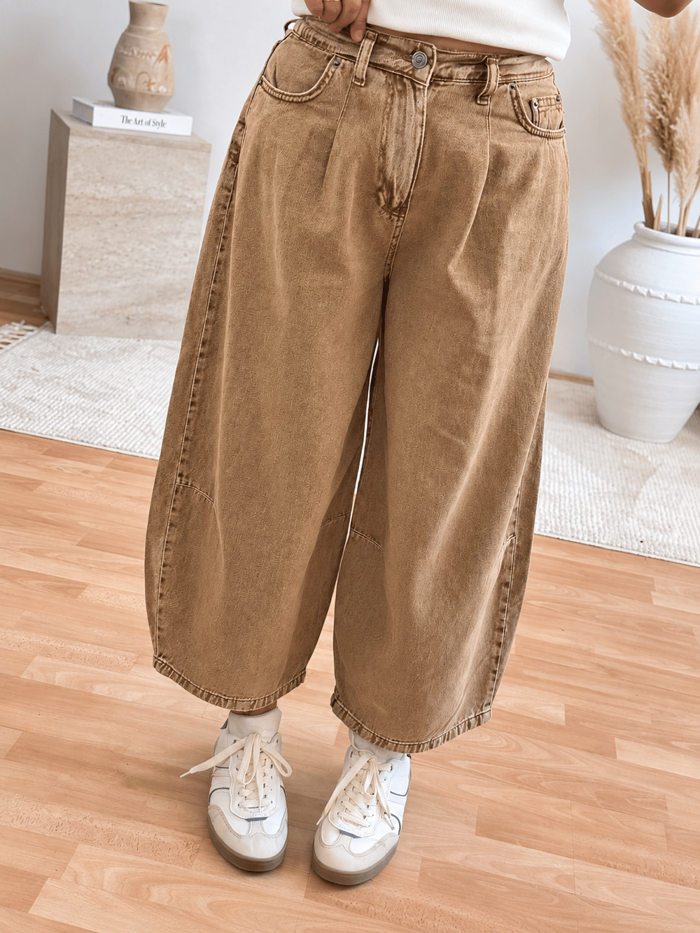 Mila Wide Leg Jean-Camel