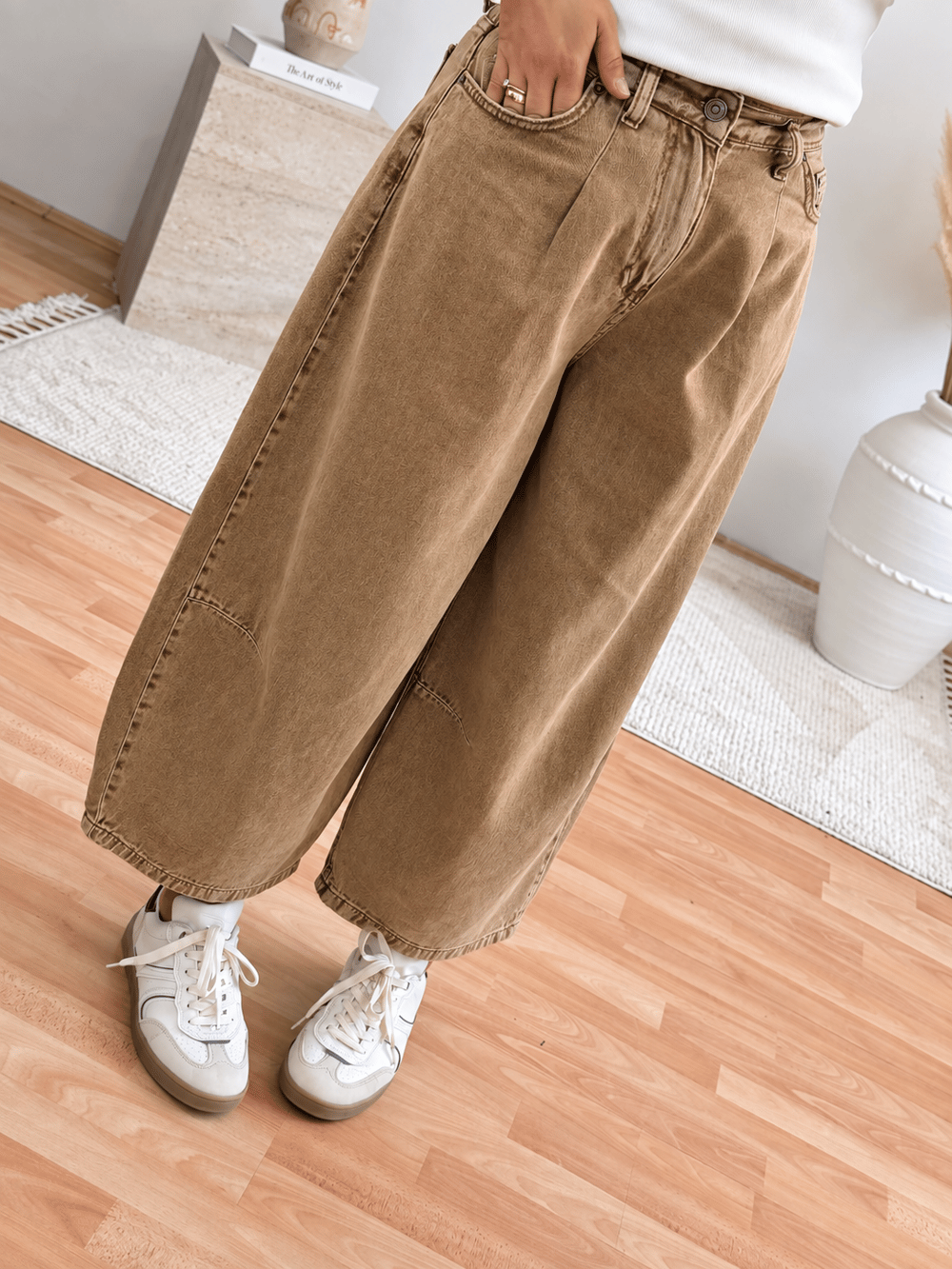 Mila Wide Leg Jean-Camel