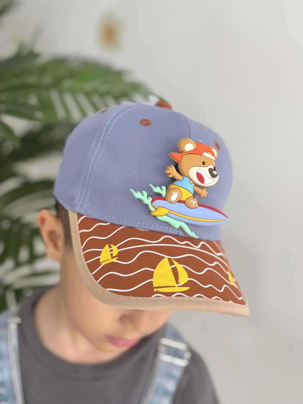 Deniz Desenli Surf Yapan Teddy Erkek Çocuk Şapka