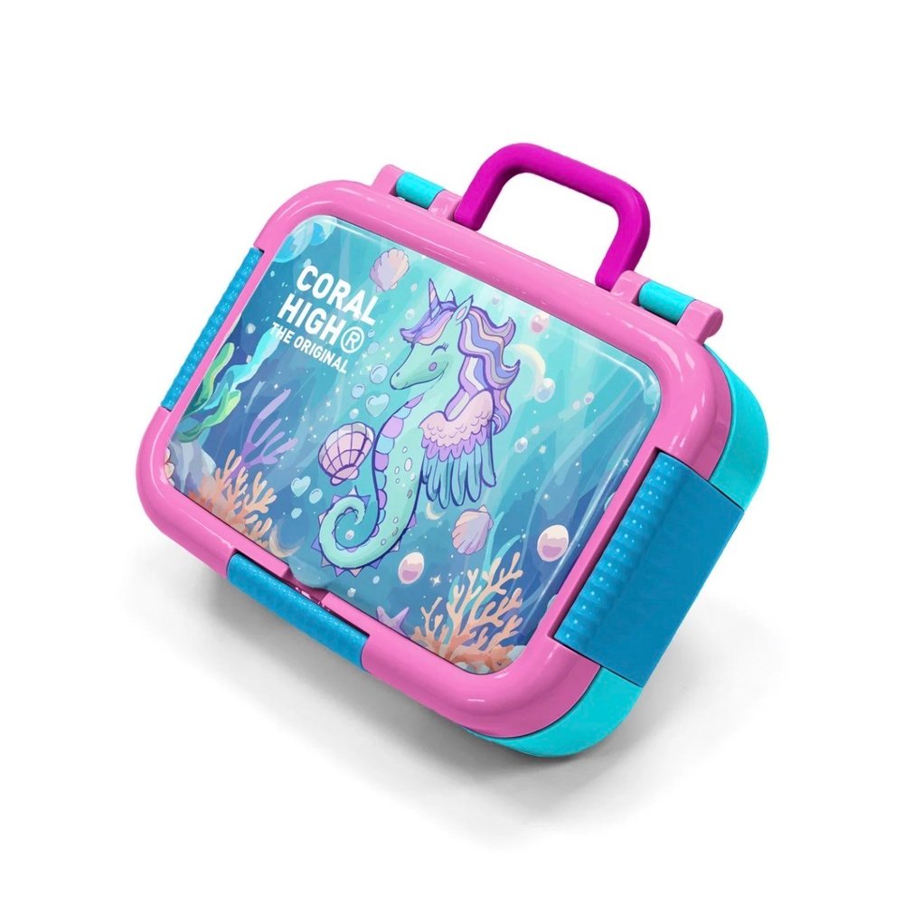 Coral High 304 Çelik Denizatı Desenli 2 Bölmeli Beslenme Kabı
