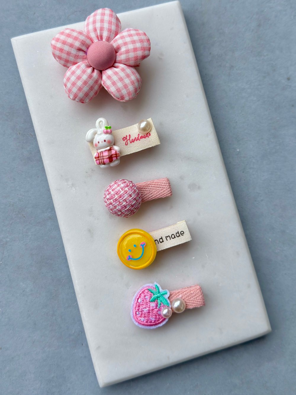 Az Saçlı Bebek Tokası Klips Set Pembe