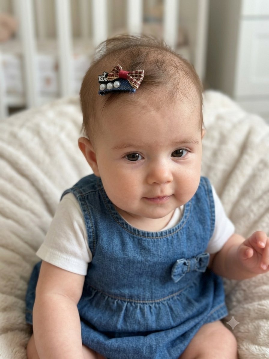 Kot Denim Hello Kitty Saçsız Bebek Tokası 5li