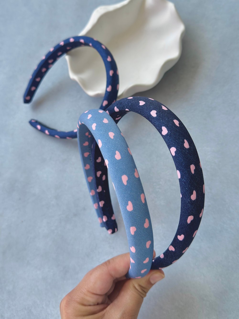 Minik Kalp Detaylı Kot Denim Taç 